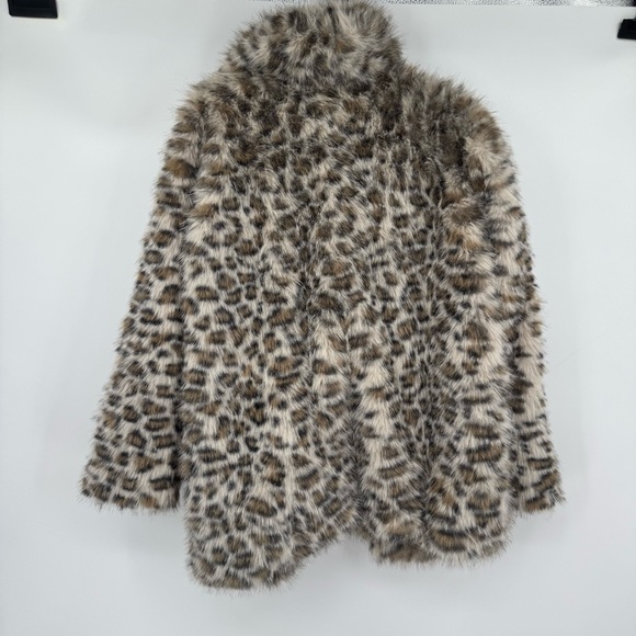Wild Fable Faux Fur Brown & Cream Leopard Cozy Teddy Jacket Size XL - Picture 3 of 6